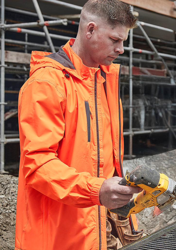 Unisex Super Light Packable Rain Jacket in Orange