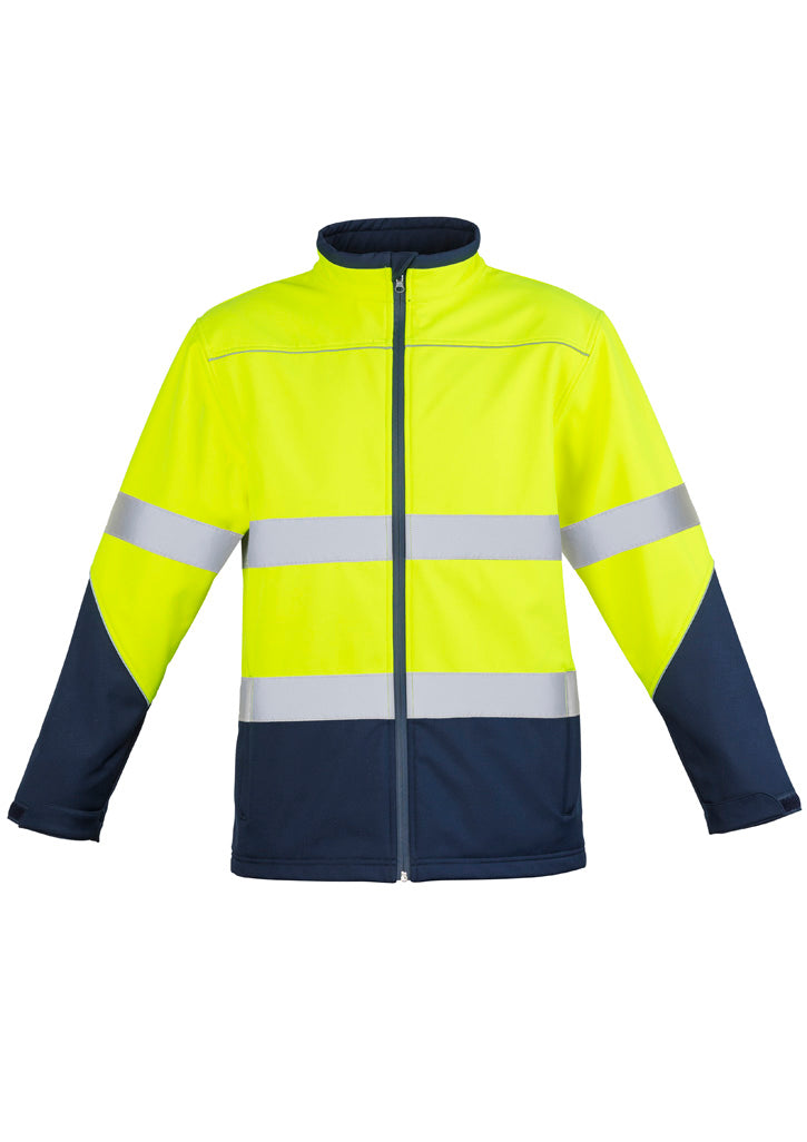 Unisex Hi Vis Softshell Jacket in Yellow/Navy