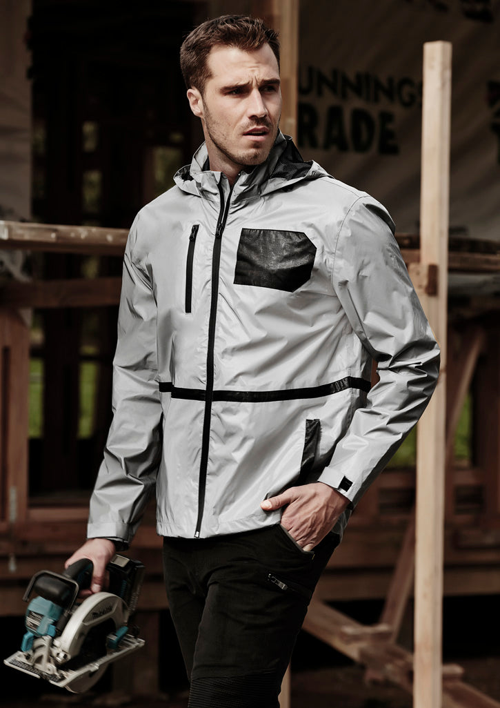 Unisex Streetworx Reflective Waterproof Jacket in Reflective Silver