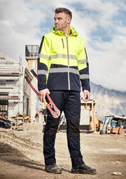 Unisex Streetworx 2 In 1 Stretch Softshell Jacket in Yellow/Navy