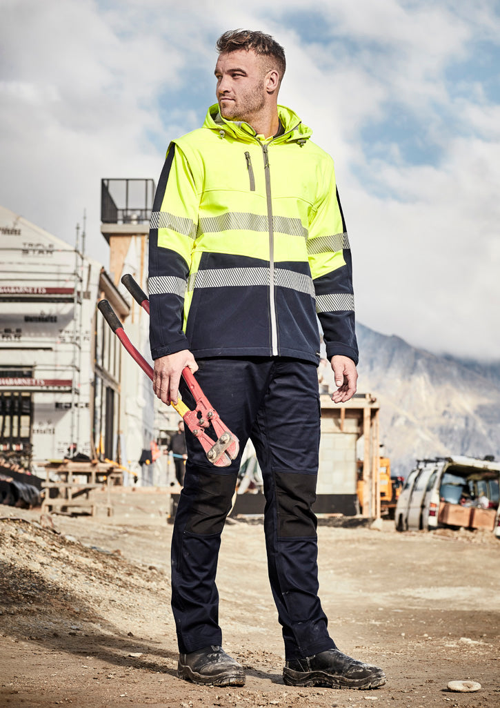 Unisex Streetworx 2 In 1 Stretch Softshell Jacket in Yellow/Navy