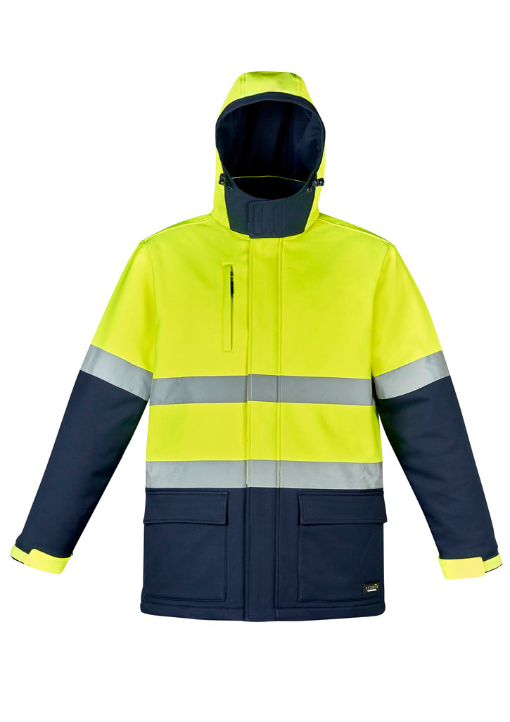 Unisex Hi Vis Antarctic Softshell Jacket in Yellow/Navy