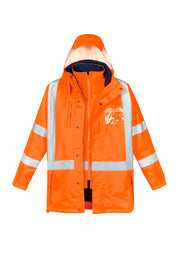 Mens Hi Vis X Back 4 In 1 Waterproof Jacket in Orange/Navy