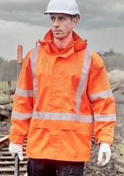 Mens Hi Vis X Back Ultralite Waterproof Jacket in Orange