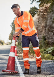 Mens Bio Motion Hi Vis Taped Pant in Orange/Navy