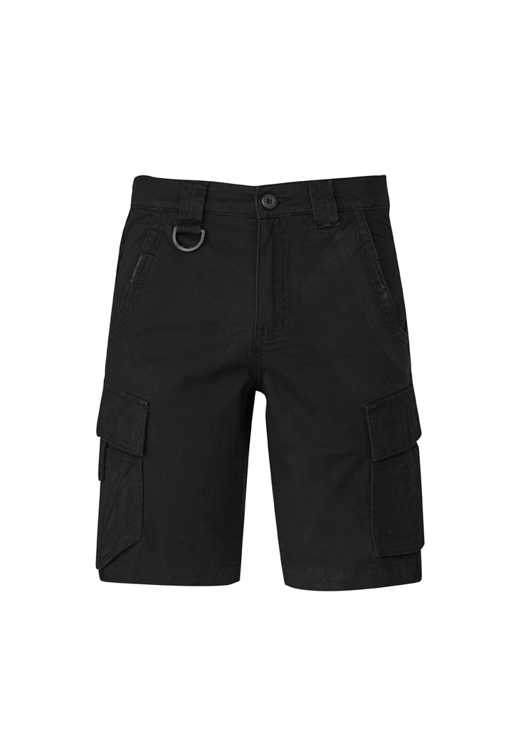 Mens Streetworx Curved Cargo Short in Black