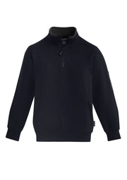 Unisex 1/4 Zip Brushed Fleece Pullover in Navy/Charcoal