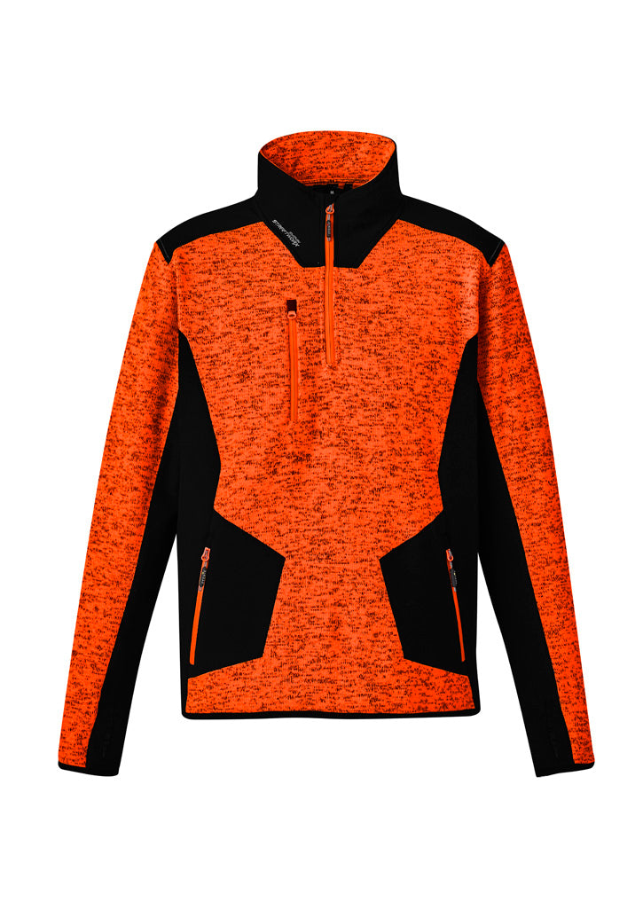 Unisex Streetworx Reinforced Knit 1/2 Zip Pullover in Fluoro Orange