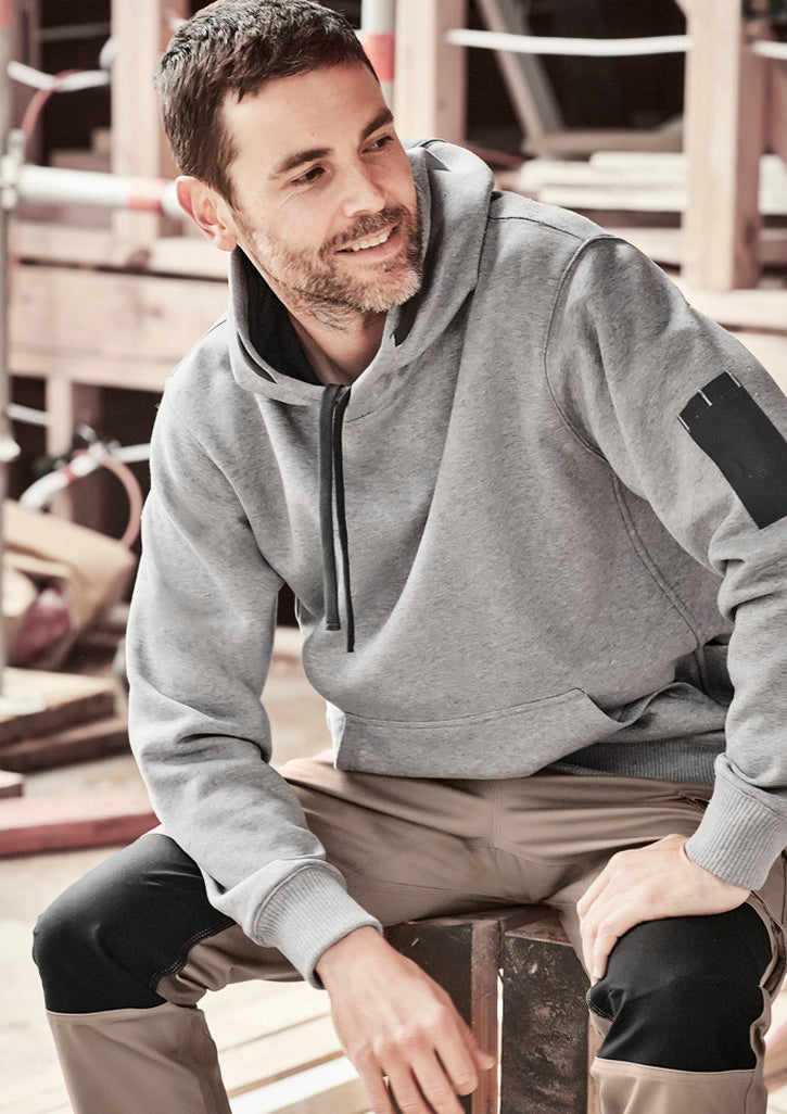 Unisex Multi-Pocket Hoodie in Grey Marle/Charcoal