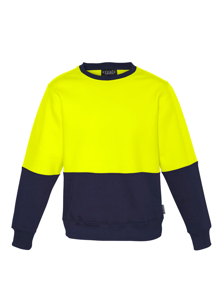 Unisex Hi Vis Crew Sweatshirt in Yellow