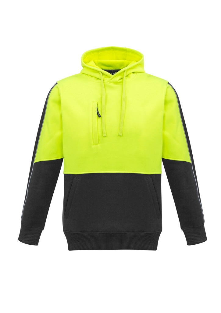 Unisex Hi Vis Pullover Hoodie in Yellow/Charcoal