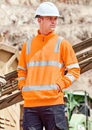 Unisex Hi Vis VIC Rail 1/4 Zip Pullover in Vic Rail Orange