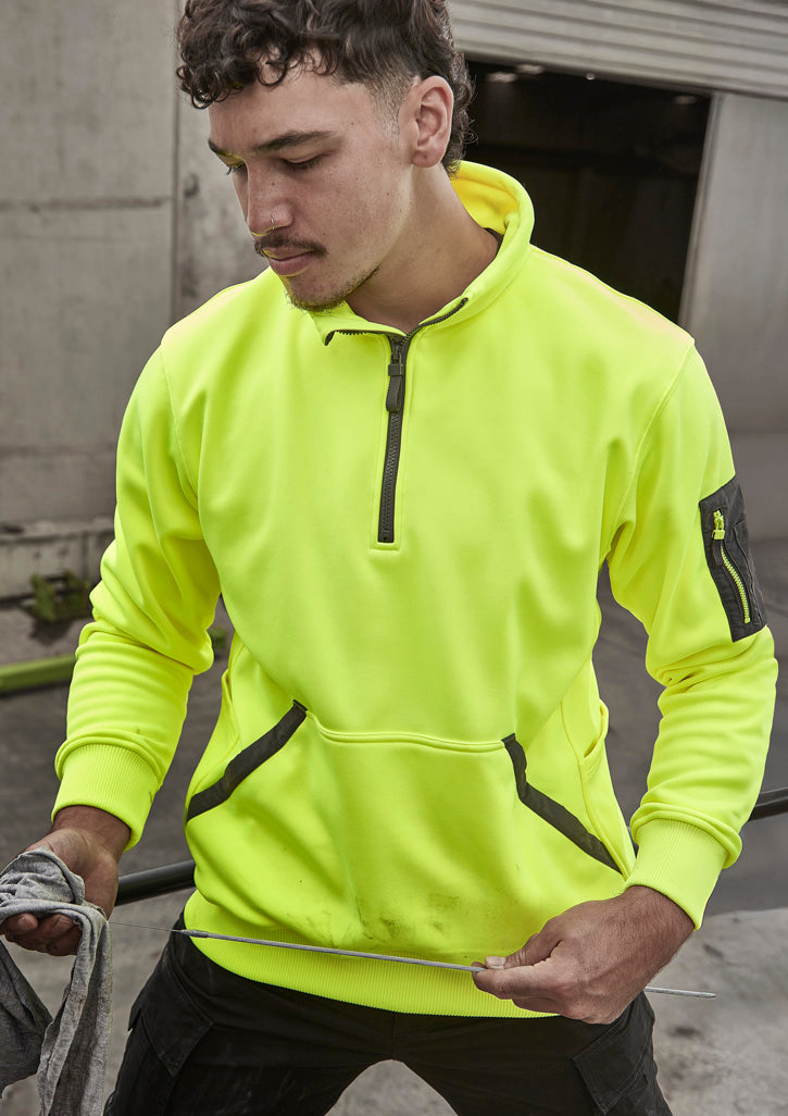 Unisex Streetworx Water Resistant 1/4 Zip Pullover in Yellow