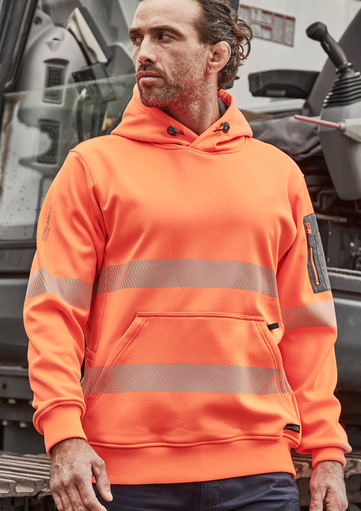 Unisex Streetworx Segmented Tape Water Resistant Hoodie in Orange
