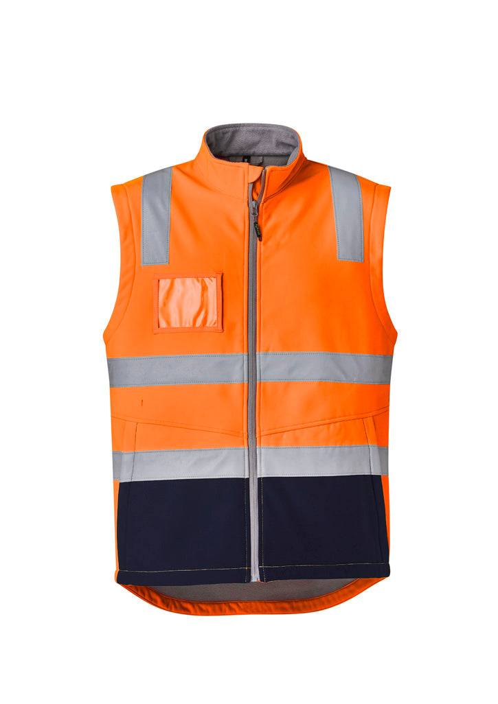 Unisex Hi Vis Softshell Vest in Orange/Navy