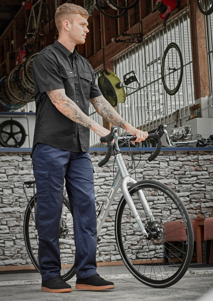 Mens Midweight Drill Cargo Pant (Stout) in Navy