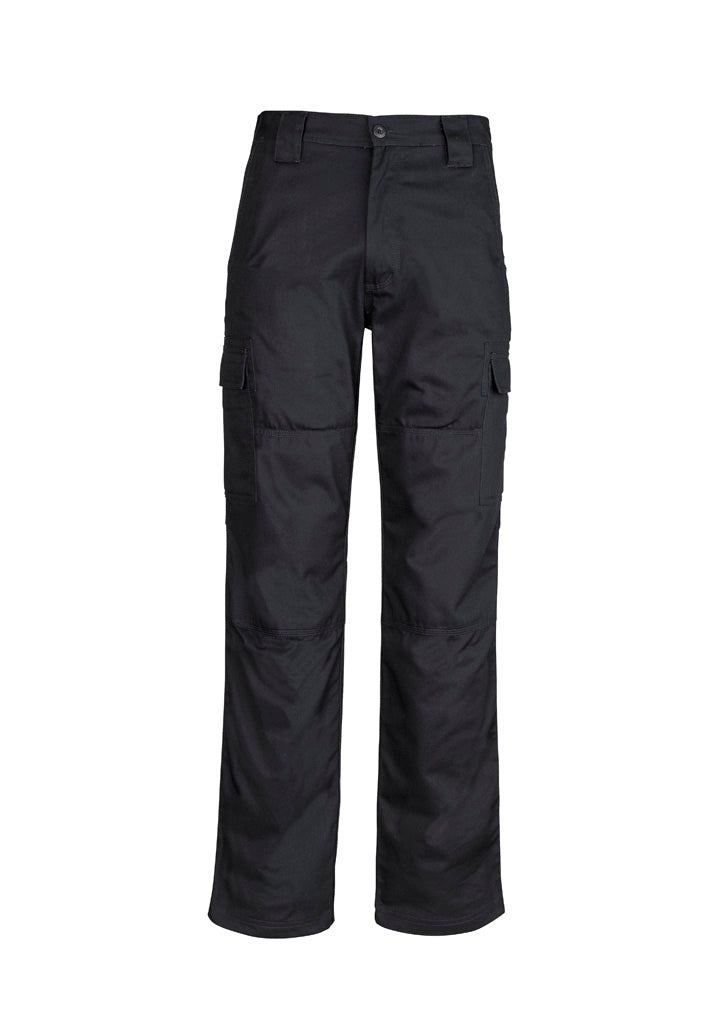 Mens Midweight Drill Cargo Pant (Stout) in Black