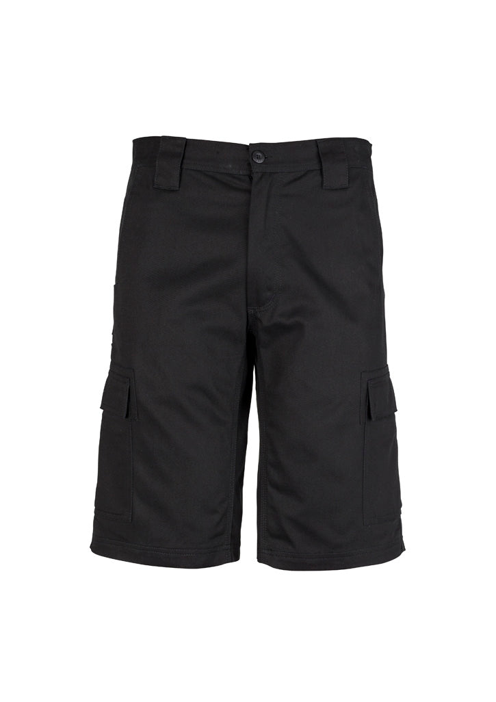 Mens Midweight Drill Cargo Short in Black