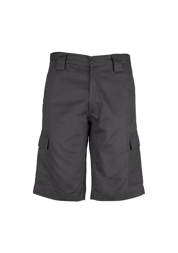 Mens Midweight Drill Cargo Short in Charcoal