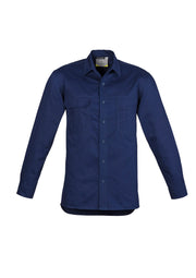 Mens Lightweight Tradie Long Sleeve Shirt in Blue