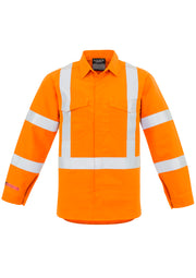 Mens Red Flame Hi Vis X Back Shirt in Orange