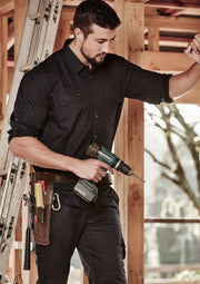 Mens Rugged Cooling Long Sleeve Shirt in Black
