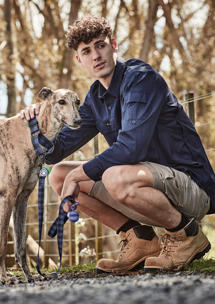 Mens Rugged Cooling Long Sleeve Shirt in Navy