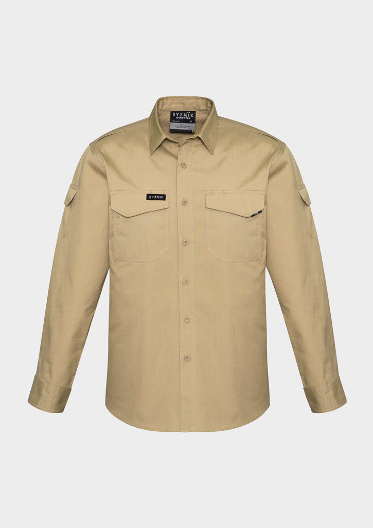 Mens Rugged Cooling Long Sleeve Shirt in Khaki