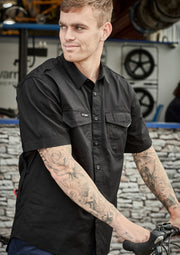 Mens Rugged Cooling Short Sleeve Shirt in Black