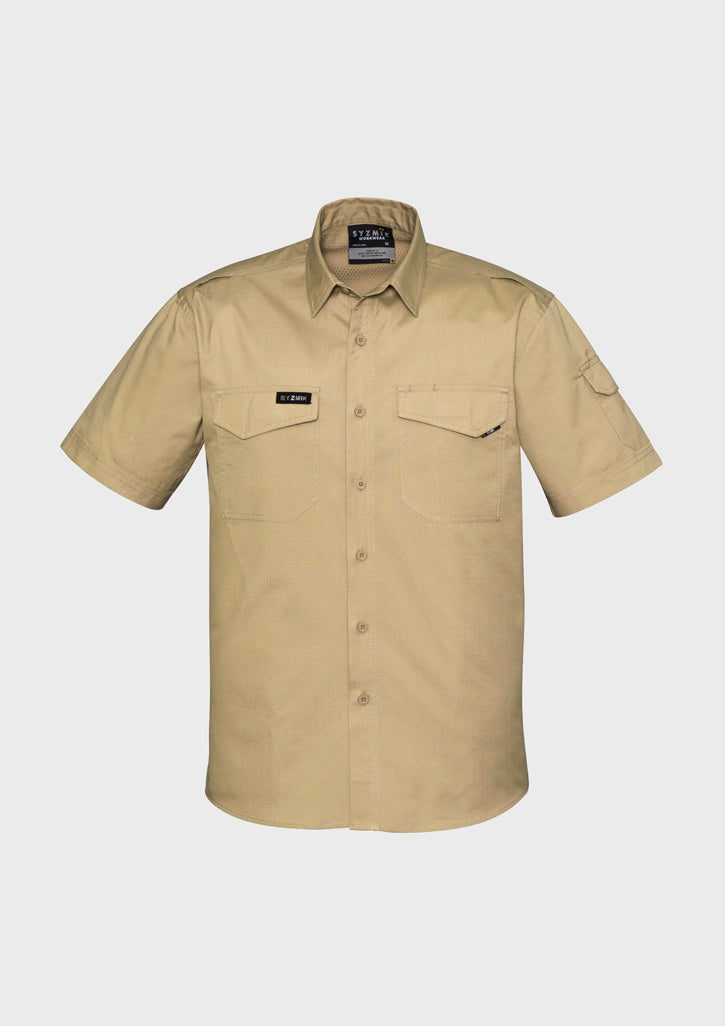 Mens Rugged Cooling Short Sleeve Shirt in Khaki