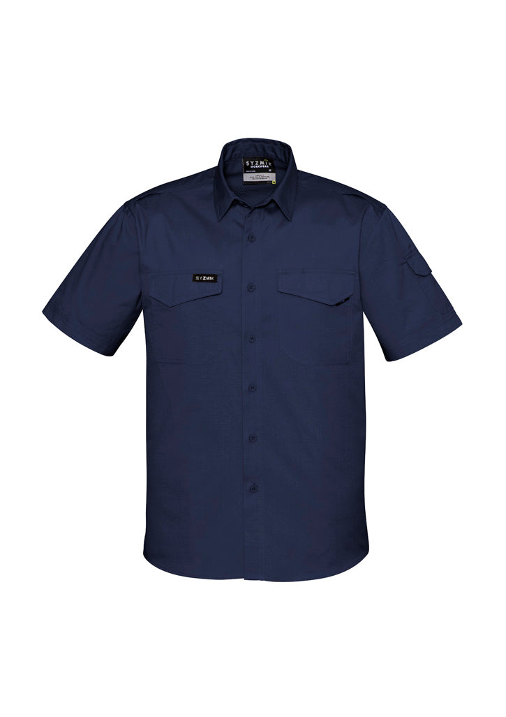 Mens Rugged Cooling Short Sleeve Shirt in Navy