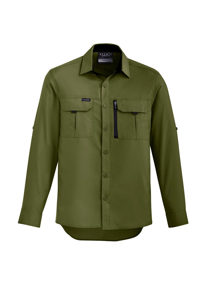 Mens Outdoor Long Sleeve Shirt in Army