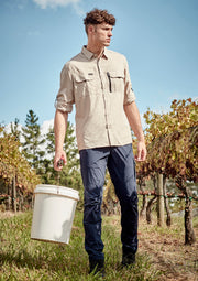 Mens Outdoor Long Sleeve Shirt in Sand