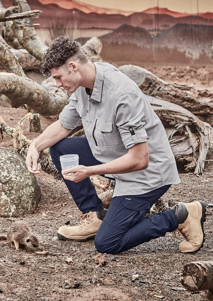 Mens Outdoor Long Sleeve Shirt in Stone