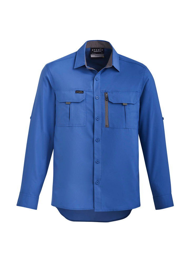 Mens Outdoor Long Sleeve Shirt in Blue