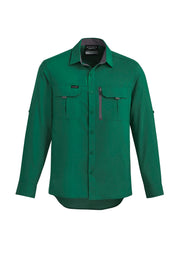 Mens Outdoor Long Sleeve Shirt in Green