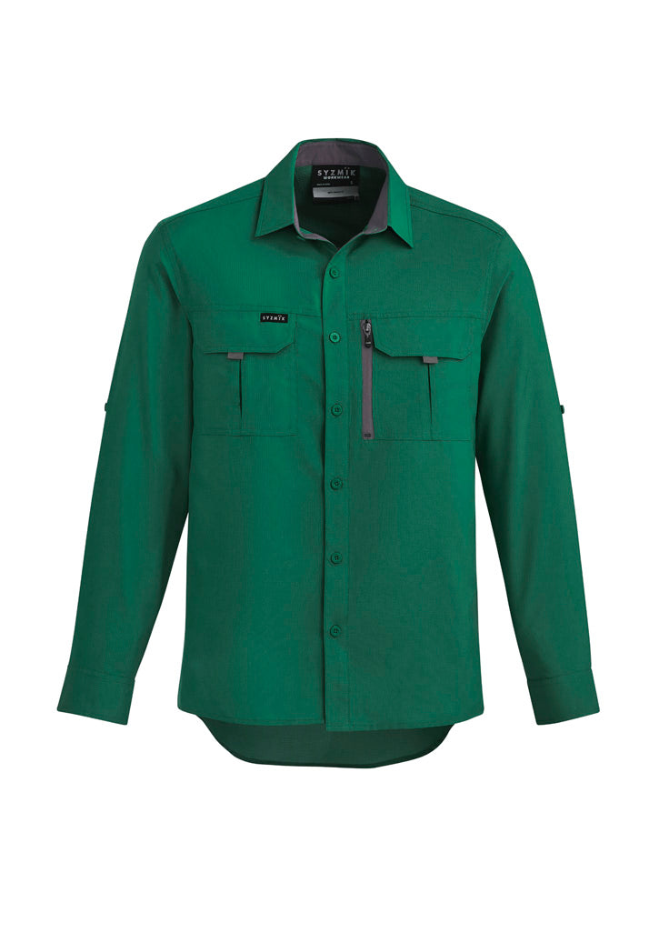 Mens Outdoor Long Sleeve Shirt in Green
