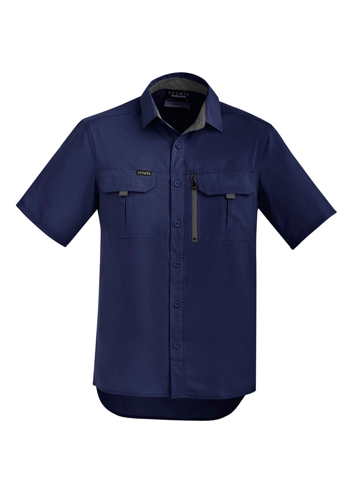 Mens Outdoor Short Sleeve Shirt in Navy