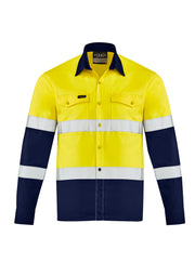 Mens Lightweight Bio Motion Long Sleeve Shirt in Yellow/Navy