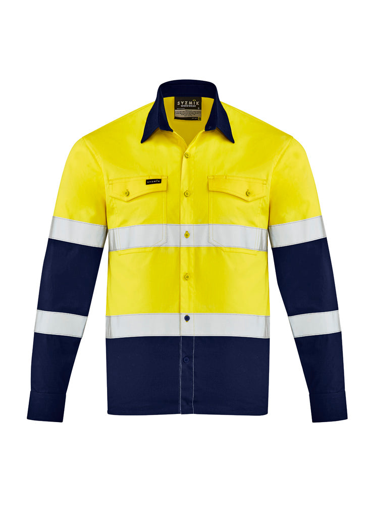 Mens Lightweight Bio Motion Long Sleeve Shirt in Yellow/Navy