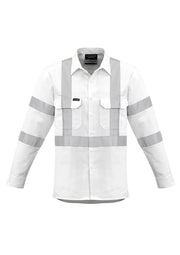 Mens Bio Motion X Back Taped Long Sleeve Shirt in White