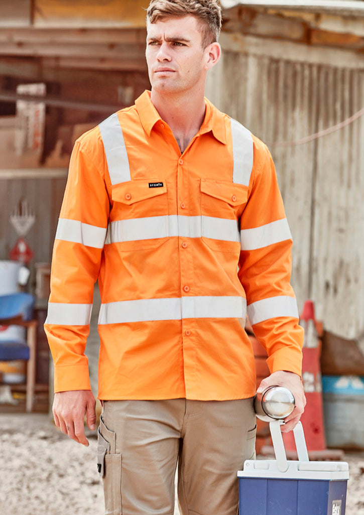 Mens Bio Motion VIC Rail Long Sleeve Shirt in Vic Rail Orange