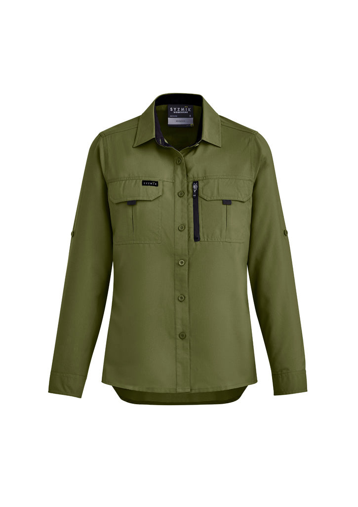 Womens Outdoor Long Sleeve Shirt in Army