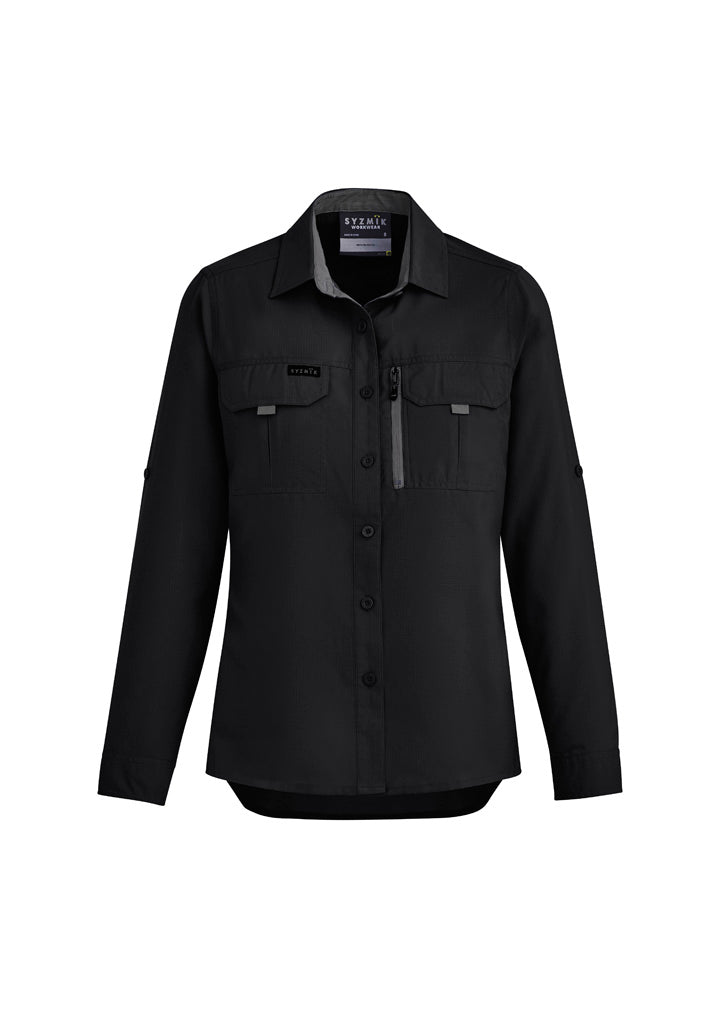Womens Outdoor Long Sleeve Shirt in Black