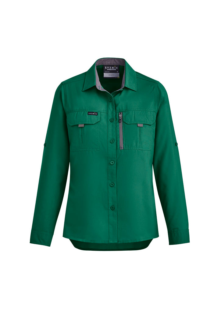Womens Outdoor Long Sleeve Shirt in Green