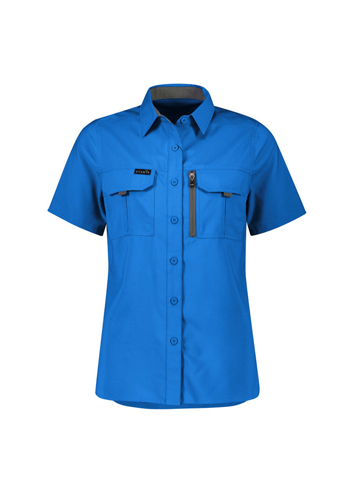 Womens Outdoor Short Sleeve Shirt in Cobalt