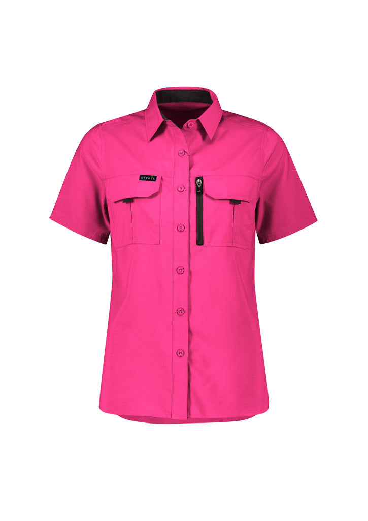 Womens Outdoor Short Sleeve Shirt in Pink