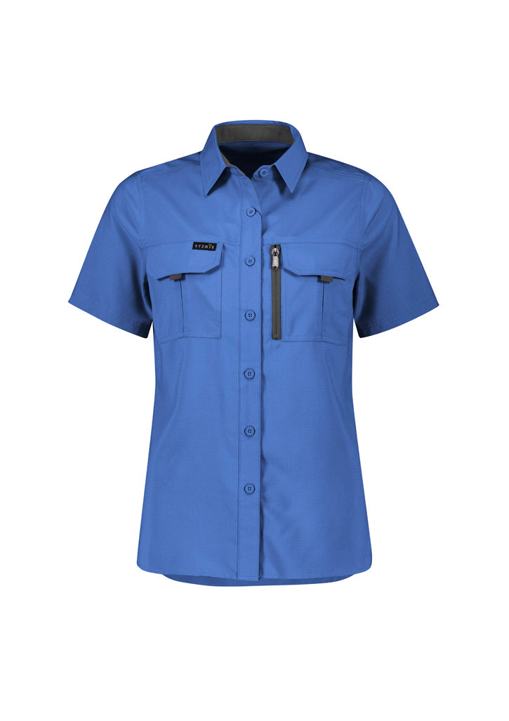 Womens Outdoor Short Sleeve Shirt in Blue