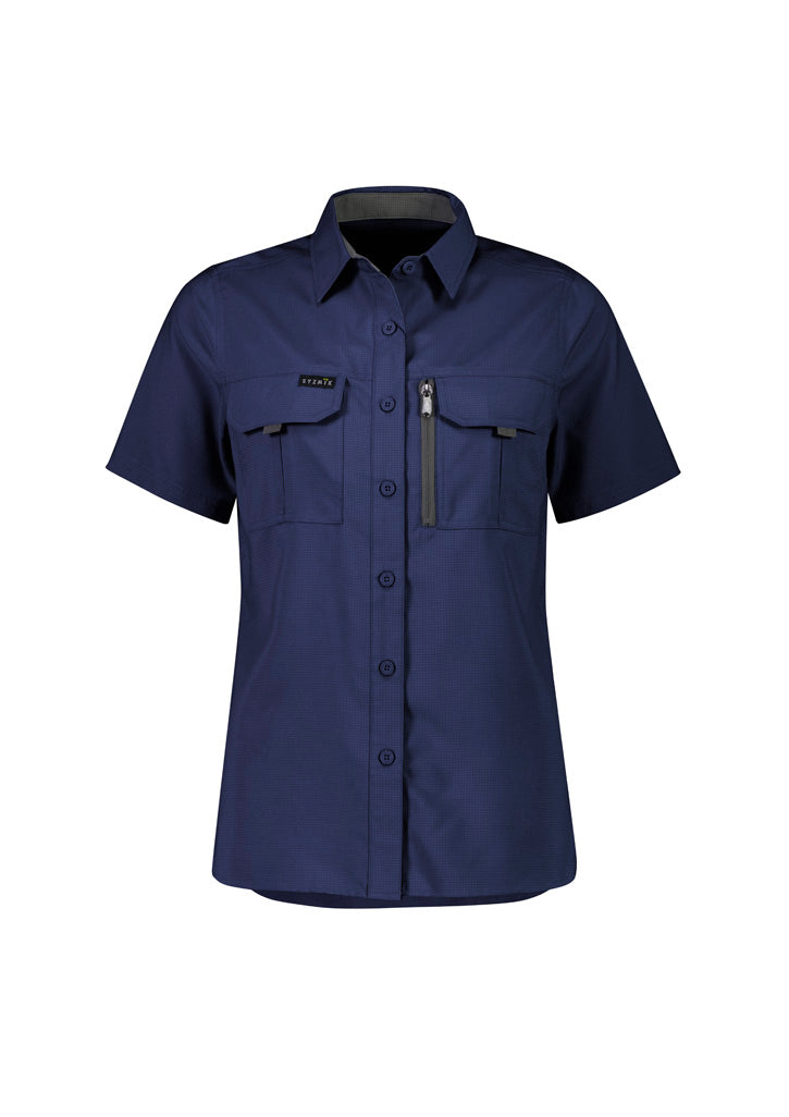 Womens Outdoor Short Sleeve Shirt in Navy